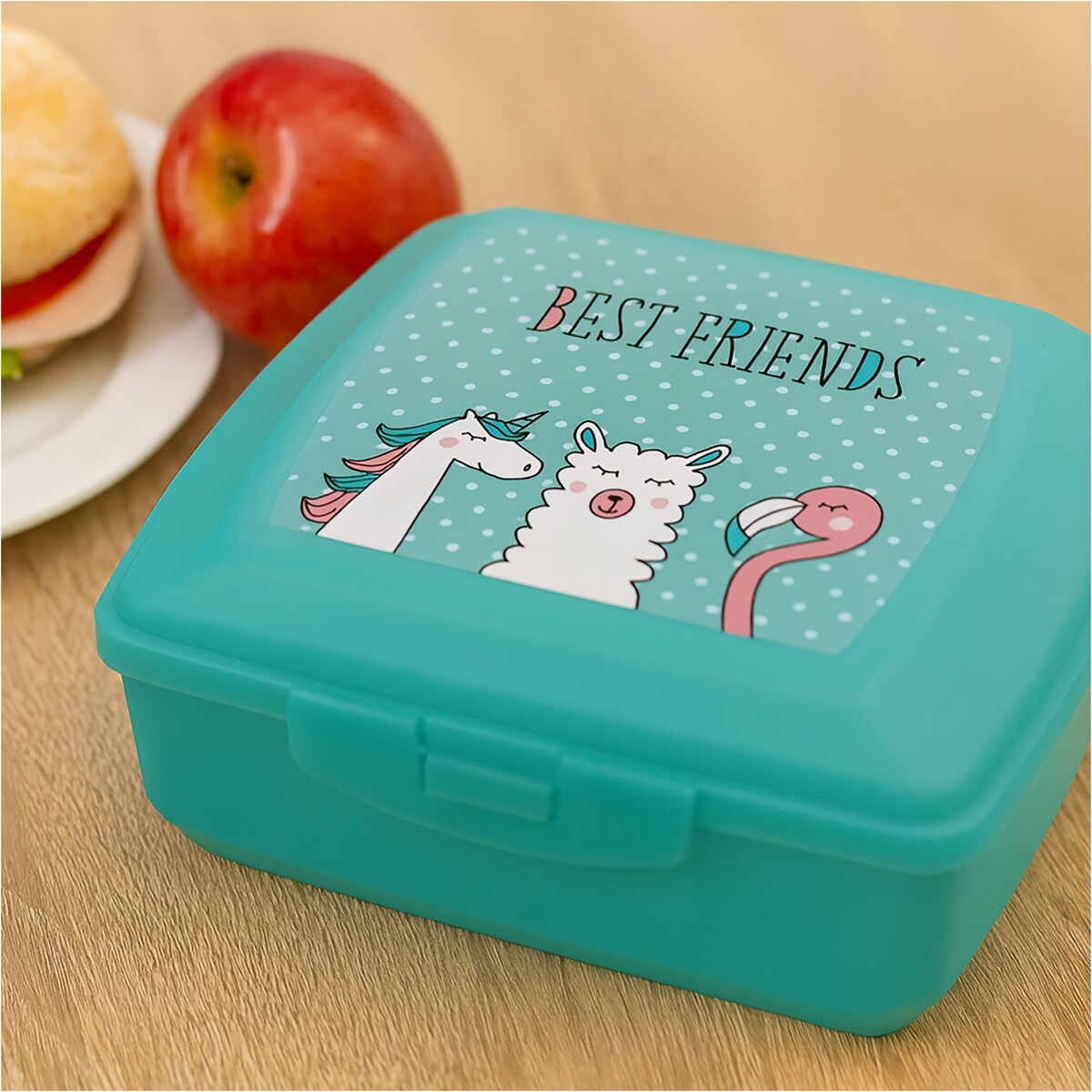 Pojemnik Śniadaniowy Dla Dzieci Lunchbox Na Śniadanie Chlebak Dziecięcy Lama Niebieski