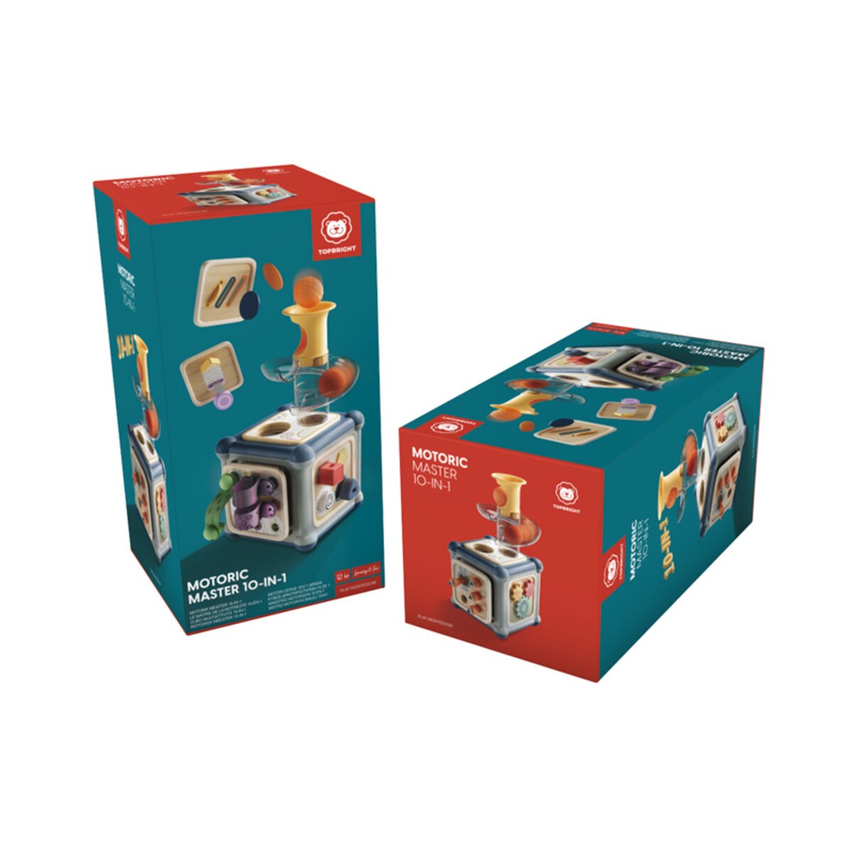 N organic Bright 5点SET Mistrz motoryki małej Kostka edukacyjna 10w1 dla niemowląt