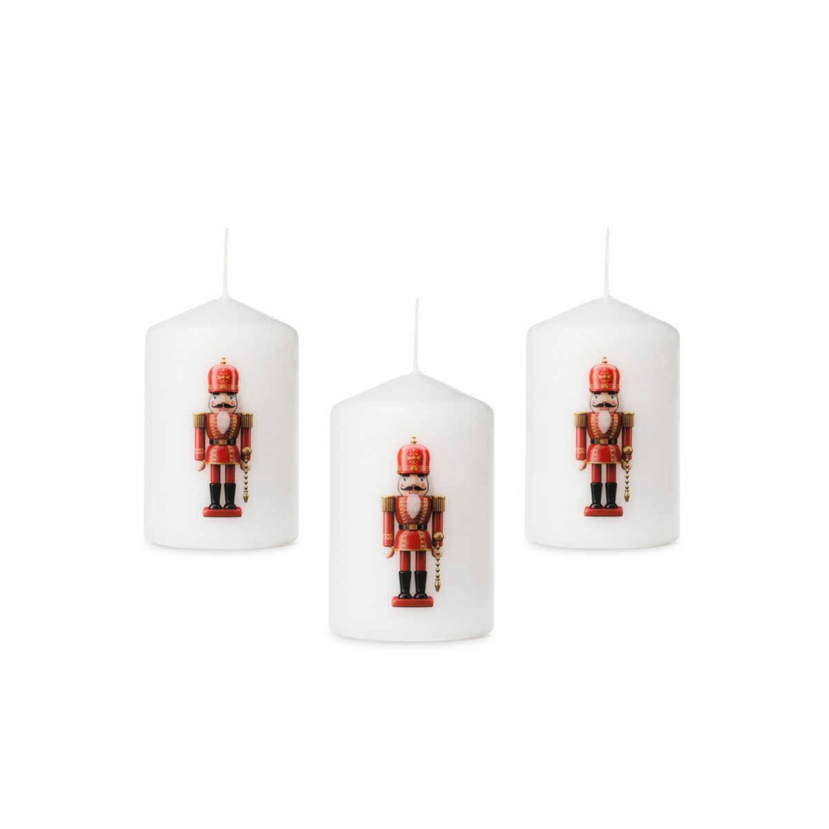 Zestaw świec świątecznych 3 szt. – Dziadek do Orzechów, idealne na prezent