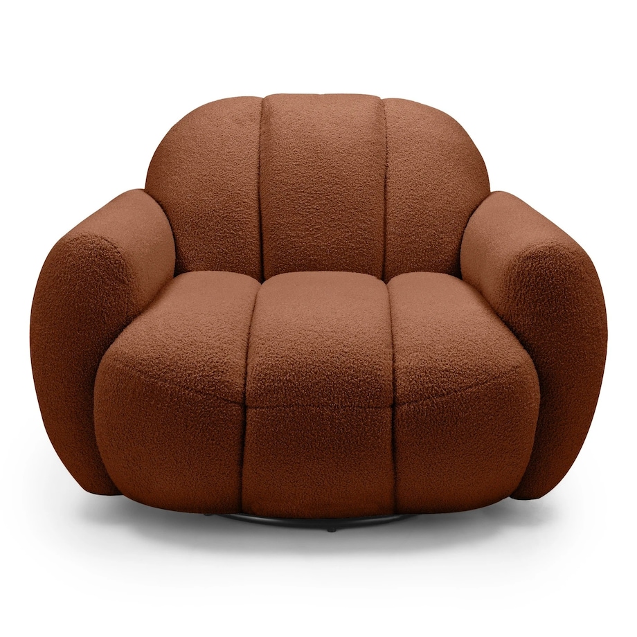 Fotel obrotowy 77x106x85 PALLASS bouclé miedziany