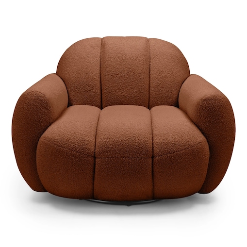Fotel obrotowy 77x106x85 PALLASS bouclé miedziany