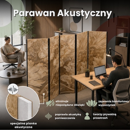 Parawan Akustyczny Lastriko W Stonowanych Kolorach 135x172cm