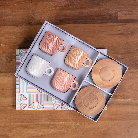 Zestaw filiżanek Sottile, 8,5/9 x 5,5/9 x 6,5/1 cm