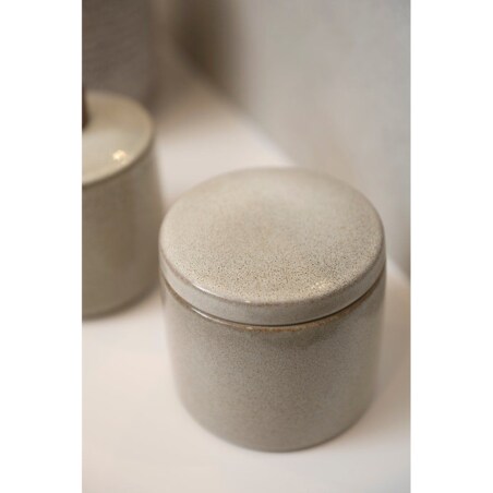 Pojemnik łazienkowy ceramiczny 10x8,8 cm LIQUID z pokrywką