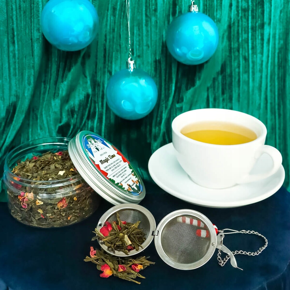 HERBATA ZIELONA ŚWIĄTECZNA ZIMOA ROZGRZEWAJĄCA SYPANA MIESZANKA PREZENT UPOMINEK POD CHOINKĘ NA ŚWIĘTA GWIAZDKĘ MIKOŁAJA BOŻE NARODZENIE DLA KOBIETY FACETA MĘŻCZYZNY