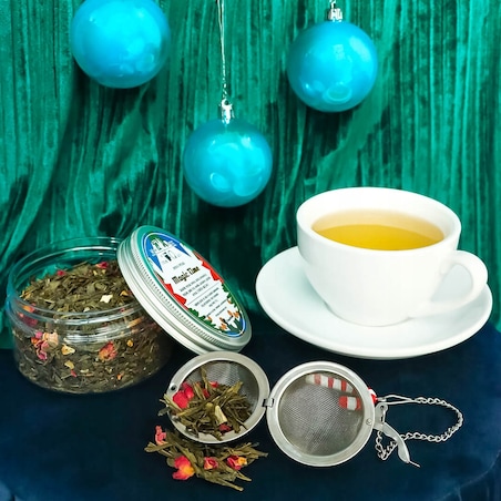 HERBATA ZIELONA ŚWIĄTECZNA ZIMOA ROZGRZEWAJĄCA SYPANA MIESZANKA PREZENT UPOMINEK POD CHOINKĘ NA ŚWIĘTA GWIAZDKĘ MIKOŁAJA BOŻE NARODZENIE DLA KOBIETY FACETA MĘŻCZYZNY