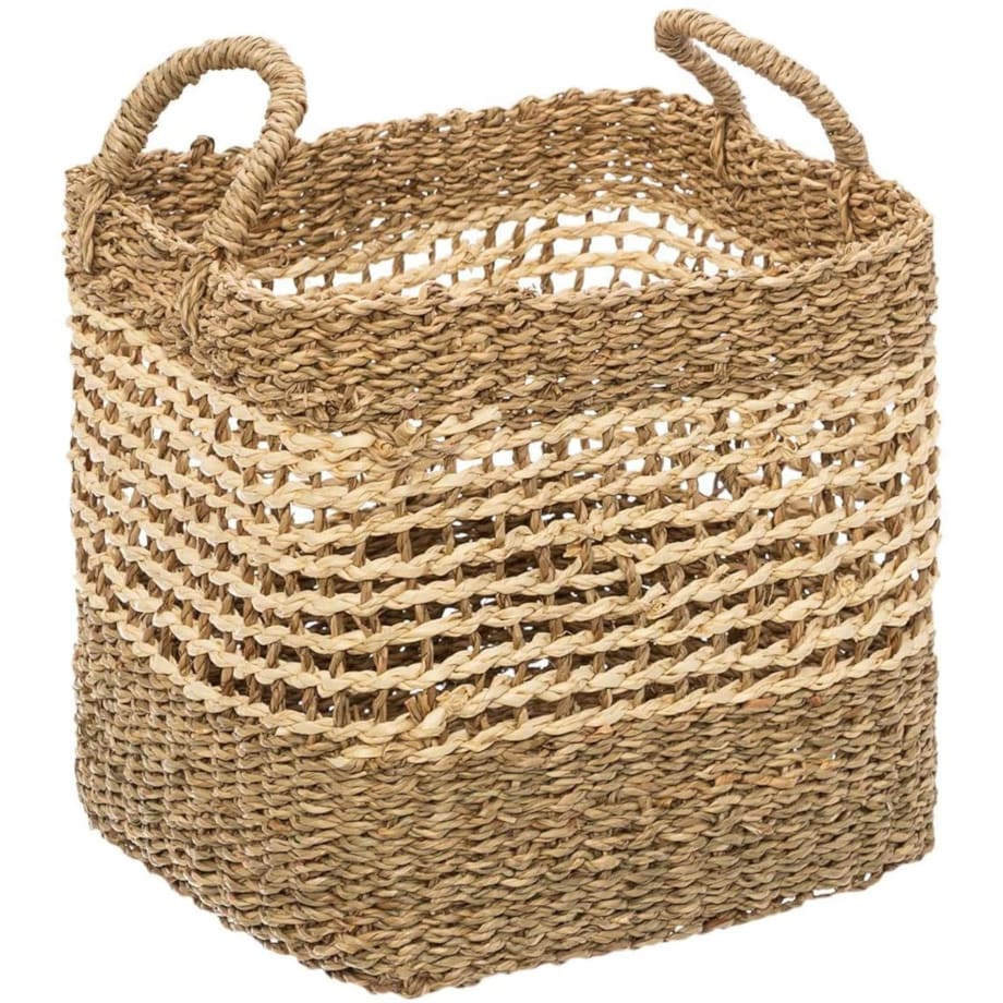 Koszyki do przechowywania z uchwytami, 3 sztuki, wiklina