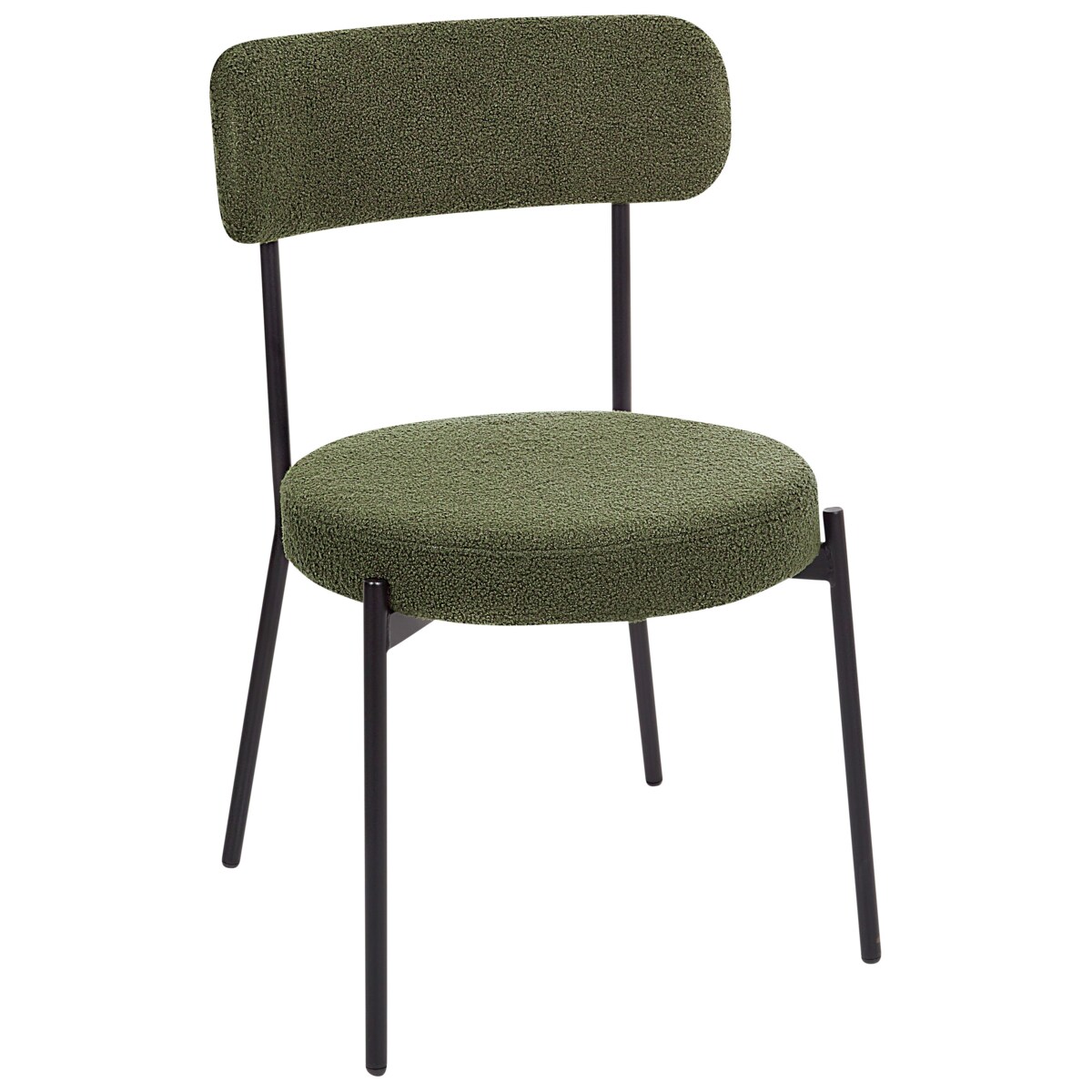 Zestaw 2 krzeseł do jadalni ALLISON Boucle Ciemnozielony