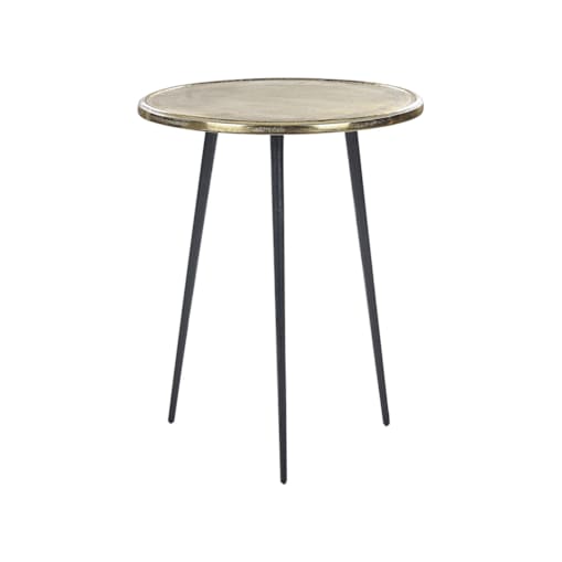 Stolik pomocniczy metalowy złoty z czarnym TELFER