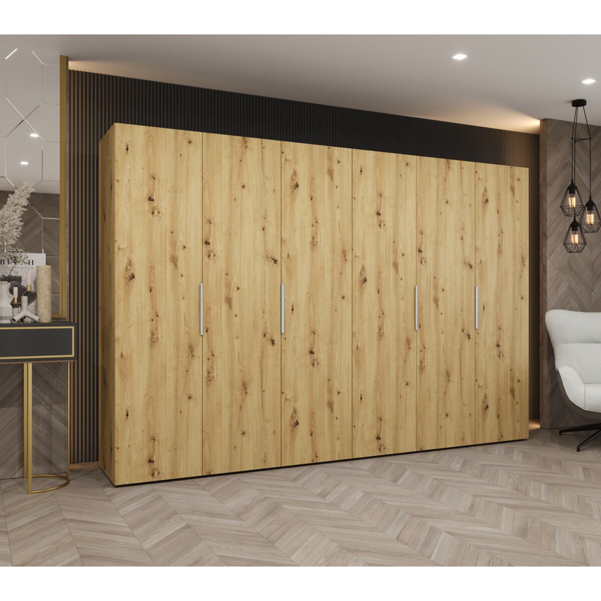 Szafa uchylna otwierana MARBELLA 1 300 wys. 202 cm Artisan + u. Czarny