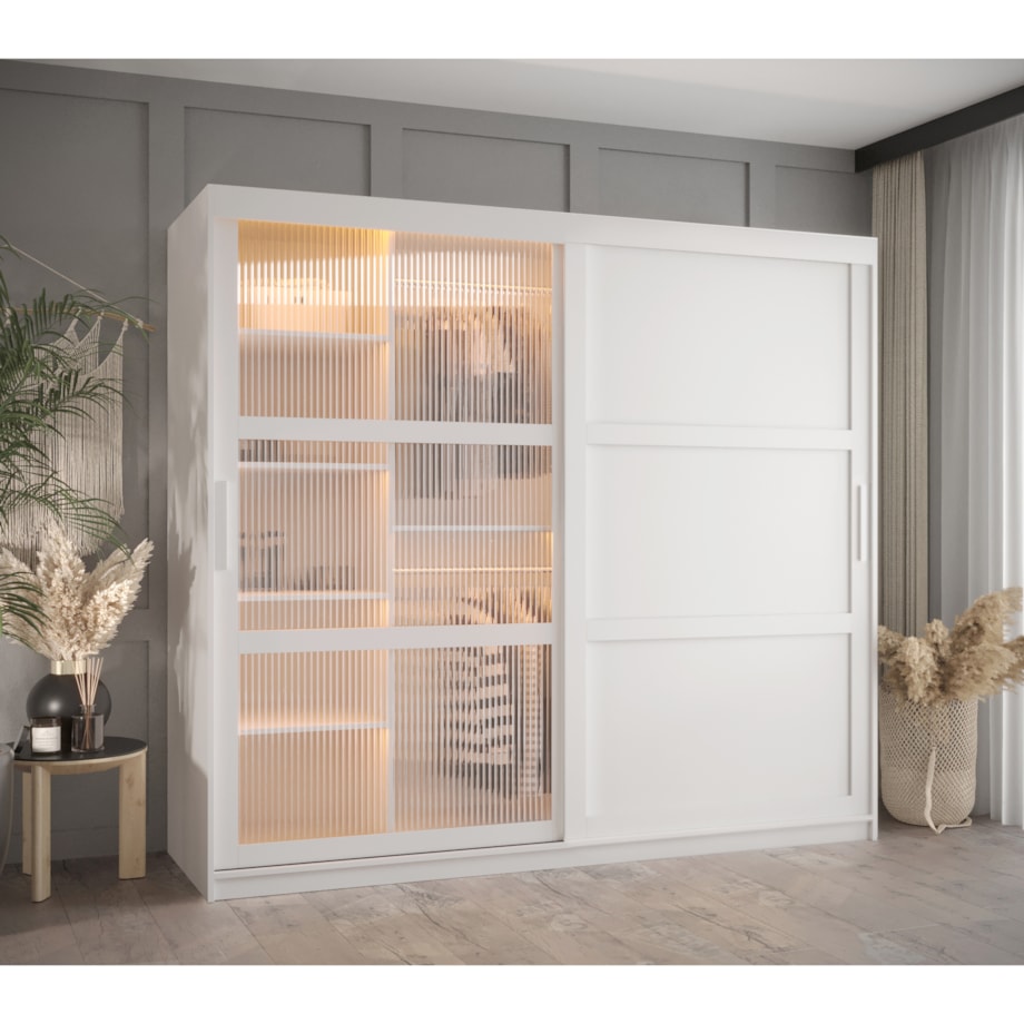 Szafa przesuwna Garderoba FLUTES 3 200 biały