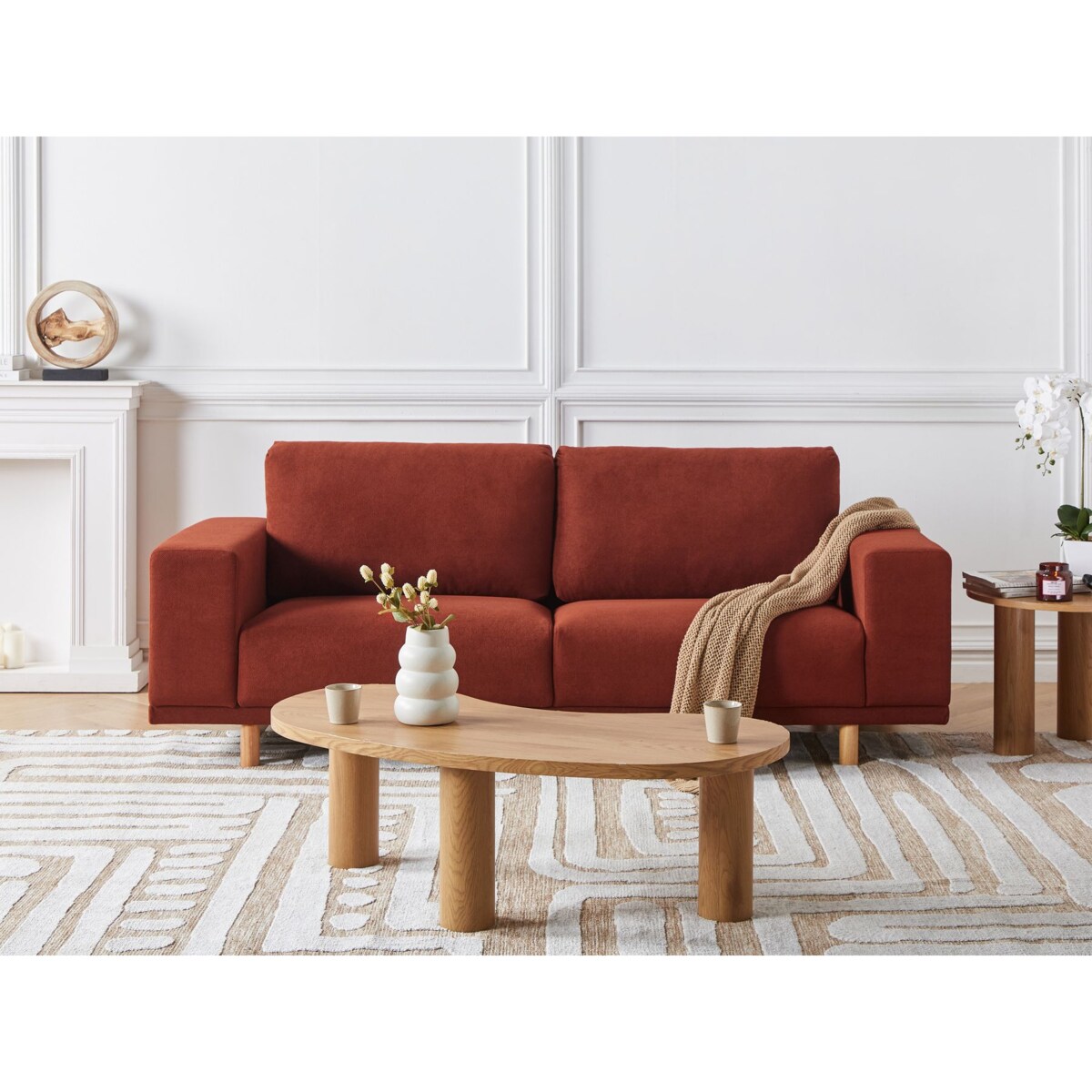 Sofa 3-osobowa czerwona NIVALA