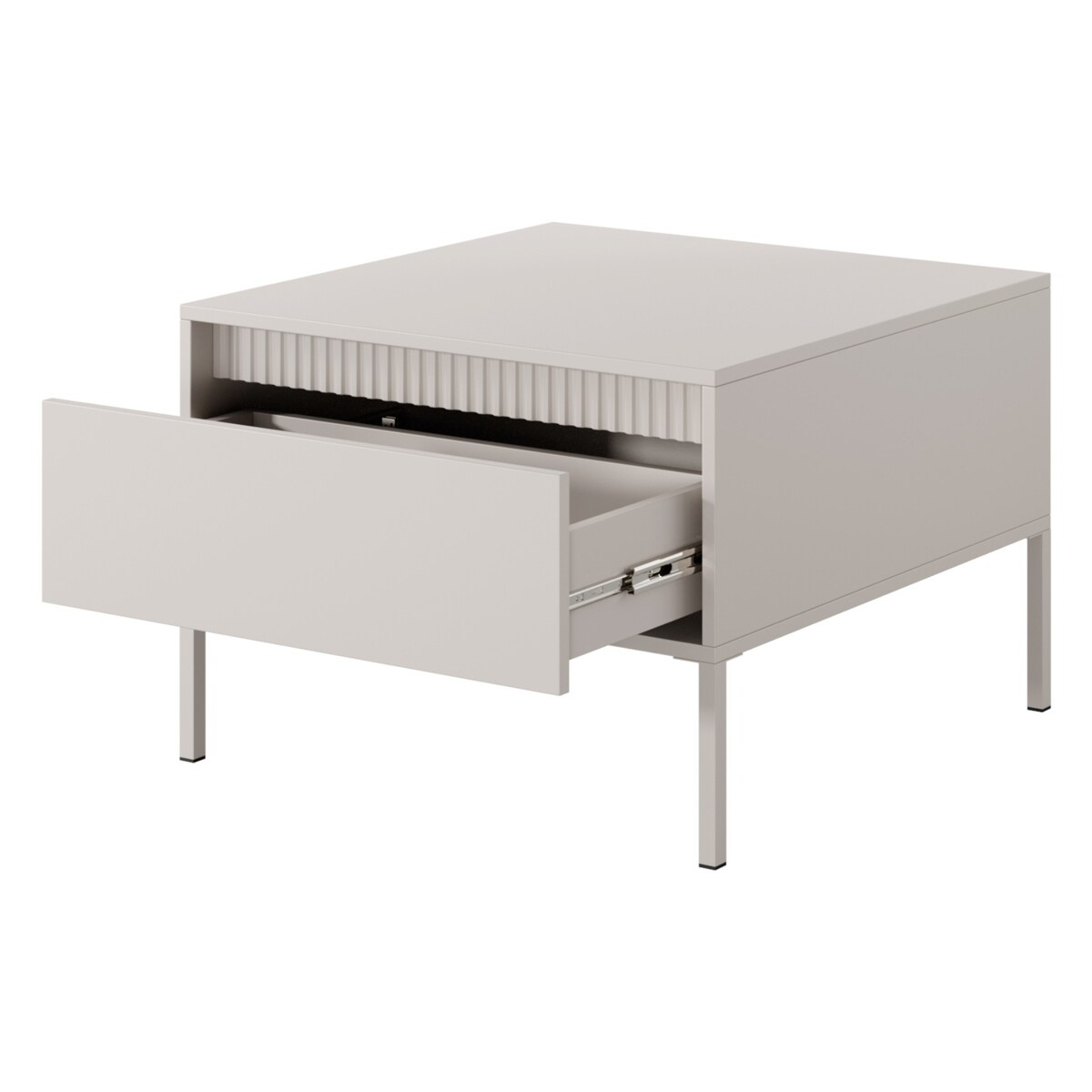 Stolik kawowy z szufladą 48,4x68x68 cm LEMAL beżowy