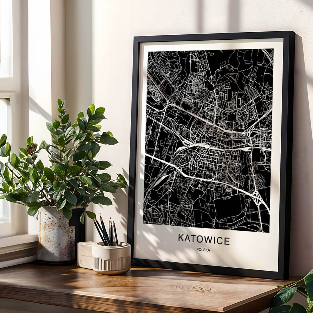 plakat katowice mapa 50x70