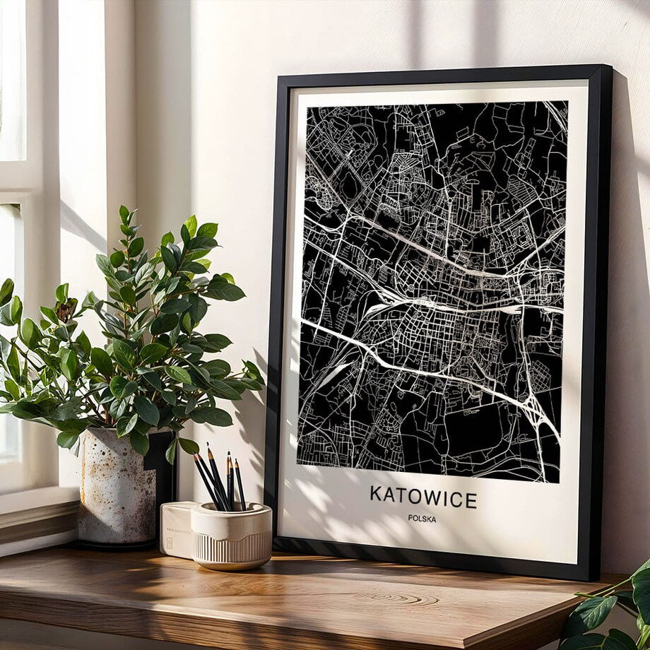 plakat katowice mapa 50x70