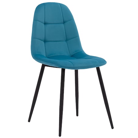 Krzesło tapicerowane welurowe do salonu pikowane nowoczesne turkusowe
