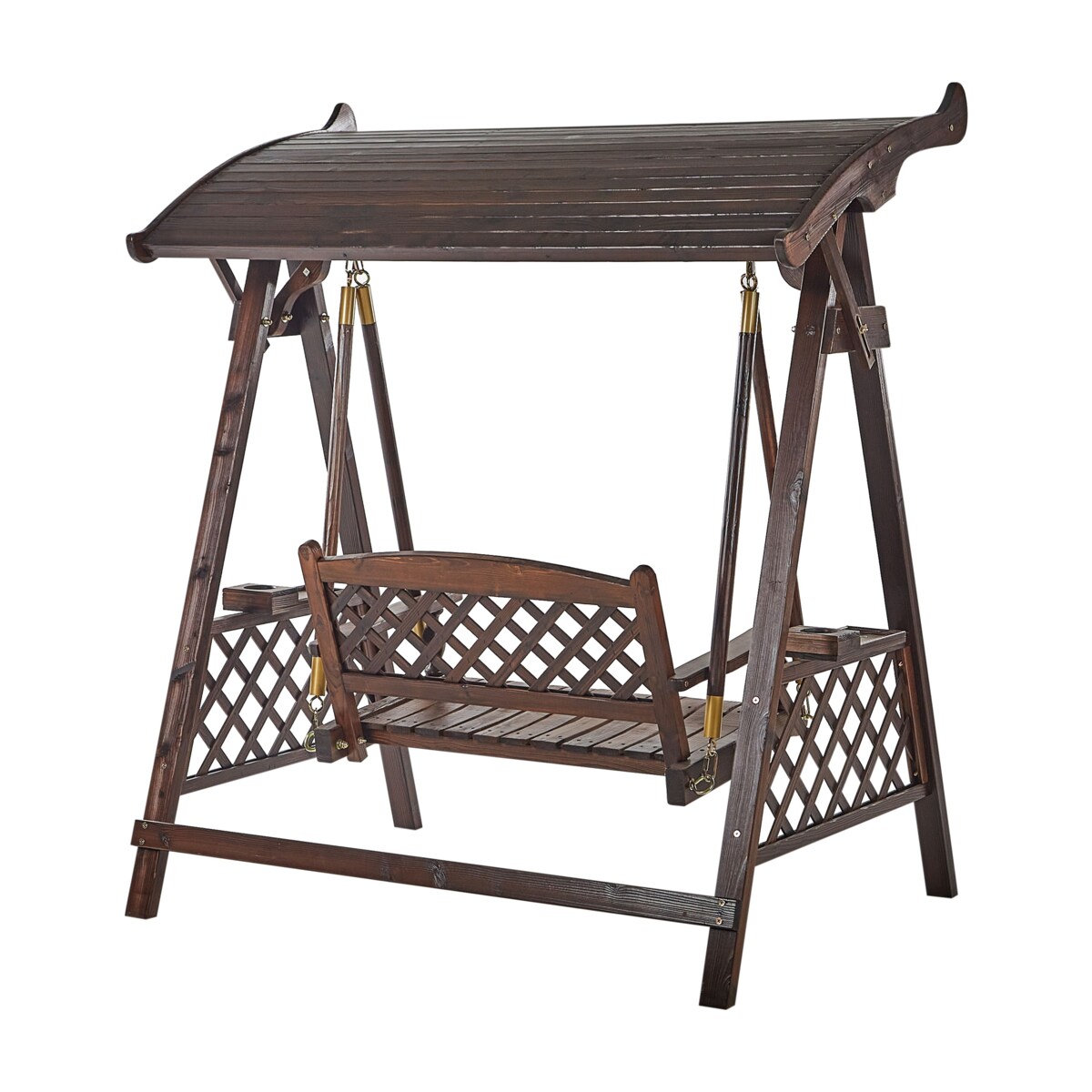 Huśtawka ogrodowa SENARICA Drewno Ciemne drewno