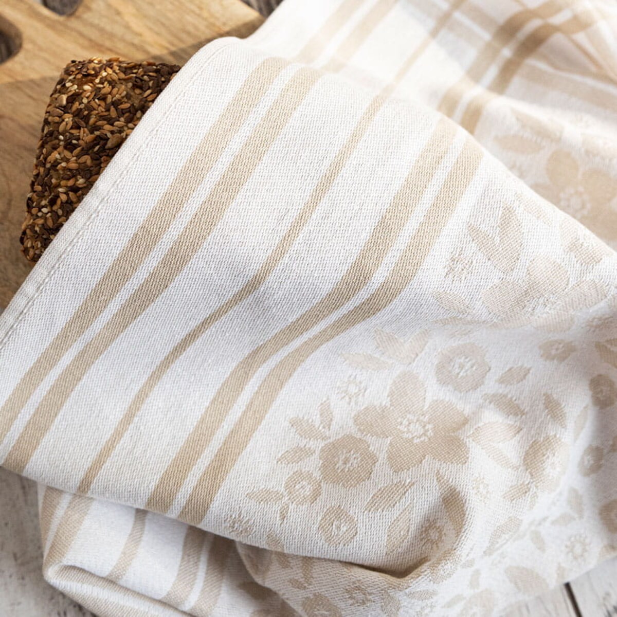 Ścierka bawełniana kuchenna 50x70 Fiołka beżowa