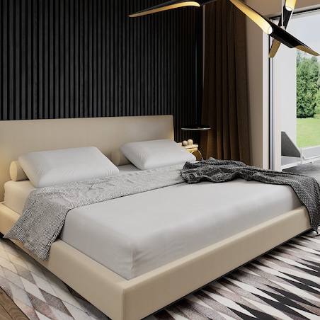 Prześcieradło z gumką 90x200 białe satynowe PAN MATERAC 100% bawełna