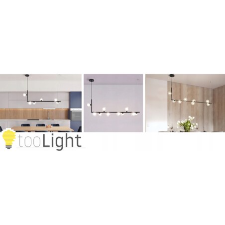 Lampa Sufitowa 6 Głowic Metalowa Czarna Industrial