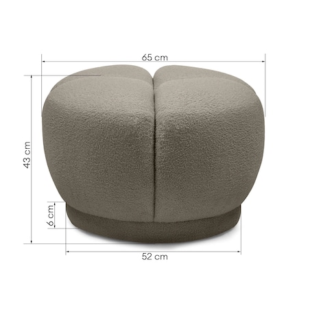 Pufa okrągła poczwórna 43x65x65 PALLASS bouclé brązowoszara