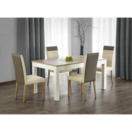 STÓŁ ROZKŁADANY Bryz 160/300cm KRAWĘDZIE ABS biały/brąz