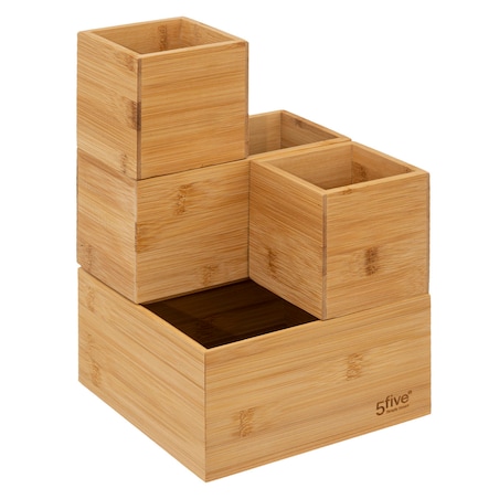 Organizery bambusowe na kosmetyki, 3 rozmiary, 4 sztuki