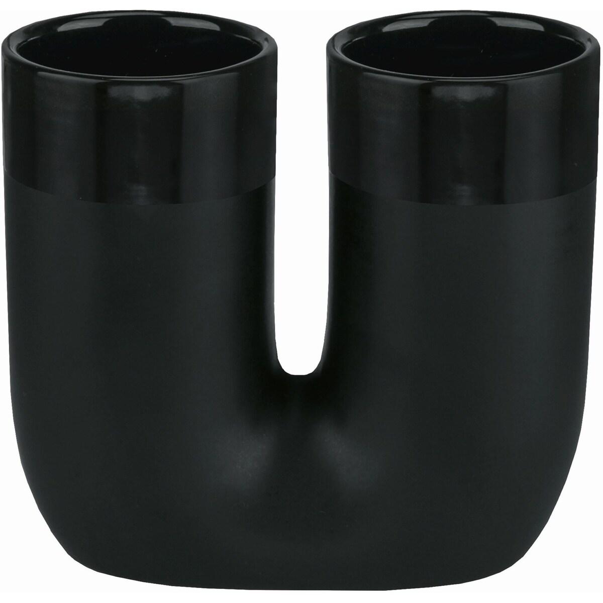 Kleine Wolke Deep Kubek na 2 szczoteczki do zębów ceramika czarny mat i połysk