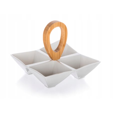 PÓŁMISEK TALERZ DZIELONY salaterka dipy przekąski orzeszki oliwki ser biała