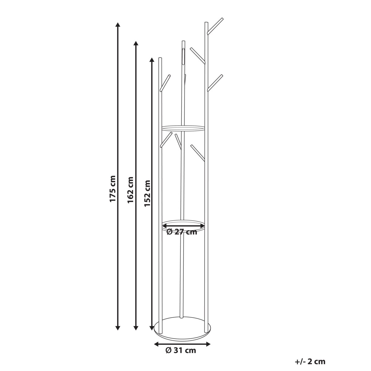 Wieszak na ubrania RALTSON Złoty