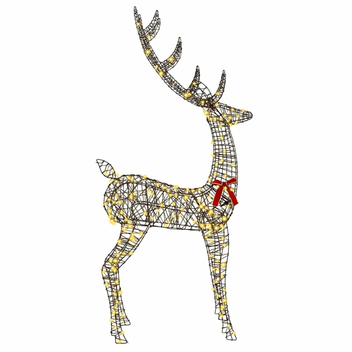 vidaXL 3D Renifer z 250 diodami LED Ciepła biel 180 cm rattan