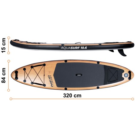 Deska SUP do pływania pompowana Paddle Aquasurf Neo-Sport 320cm ZESTAW