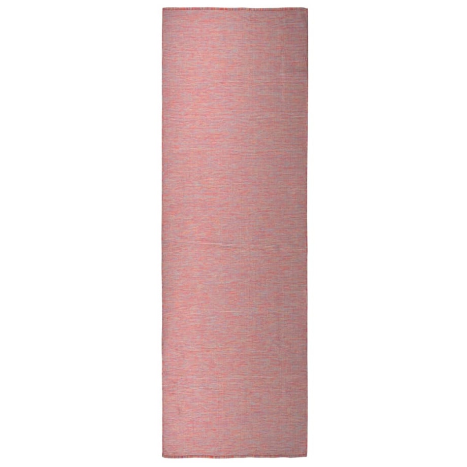 vidaXL Dywan zewnętrzny o płaskim splocie, 80x250 cm, czerwony