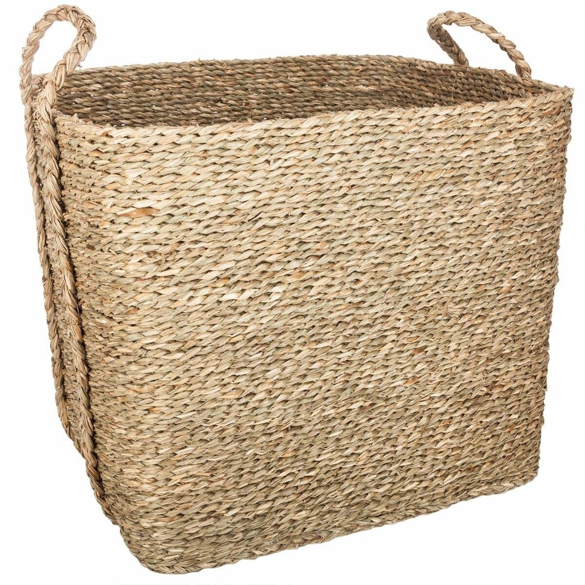 Zestaw trzech wysokich koszy dekoracyjnych z uchwytami, 3 rozmiary