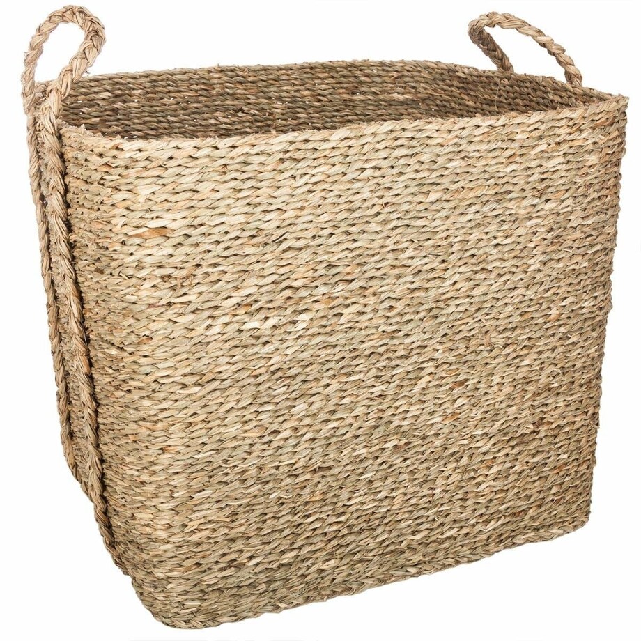 Zestaw trzech wysokich koszy dekoracyjnych z uchwytami, 3 rozmiary