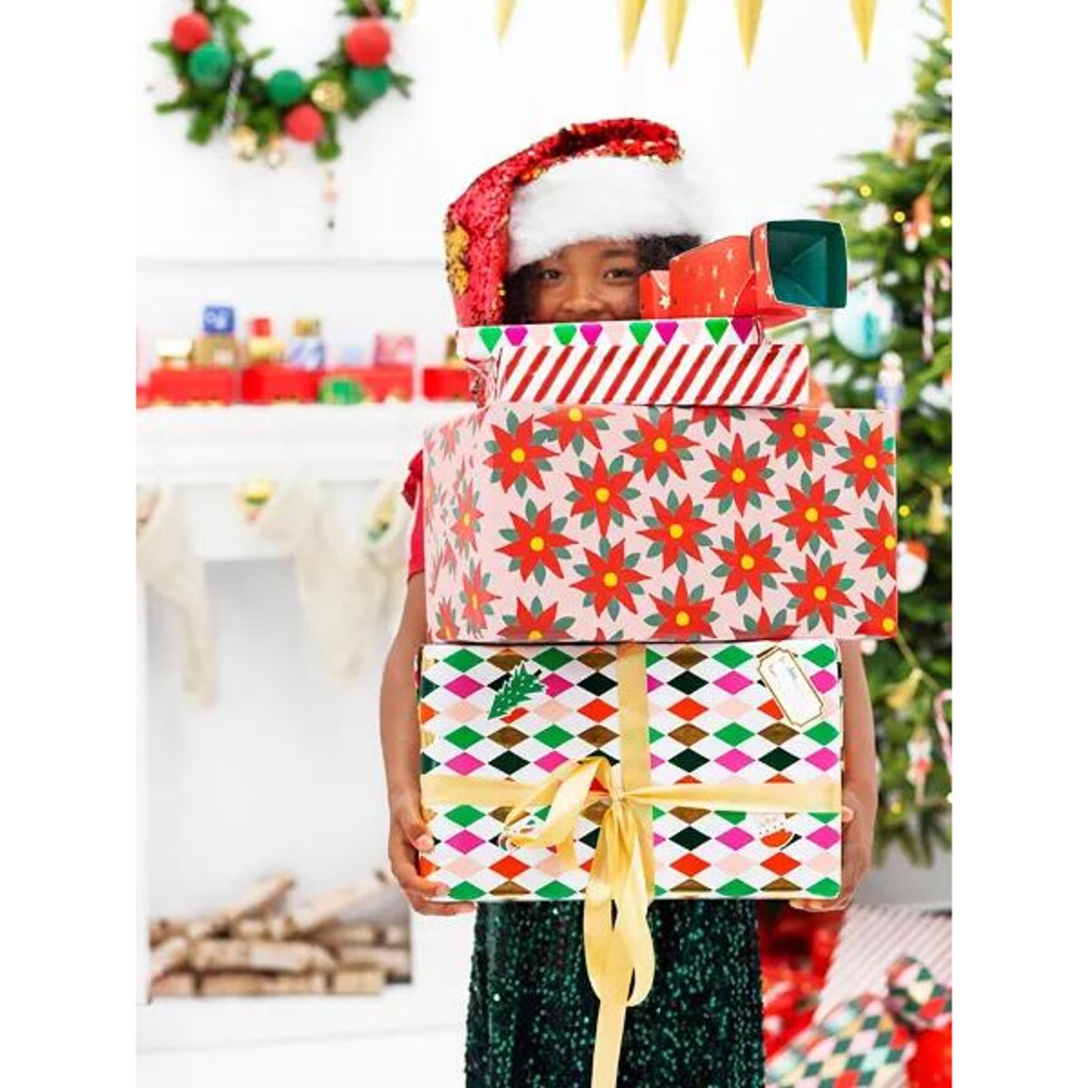 Papier do pakowania - Gwiazda Betlejemska, 70x200cm