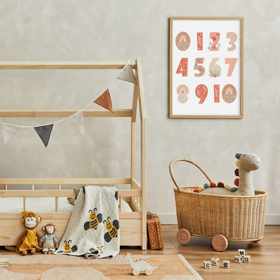 Plakat dla dzieci Liczby boho 1 30x40