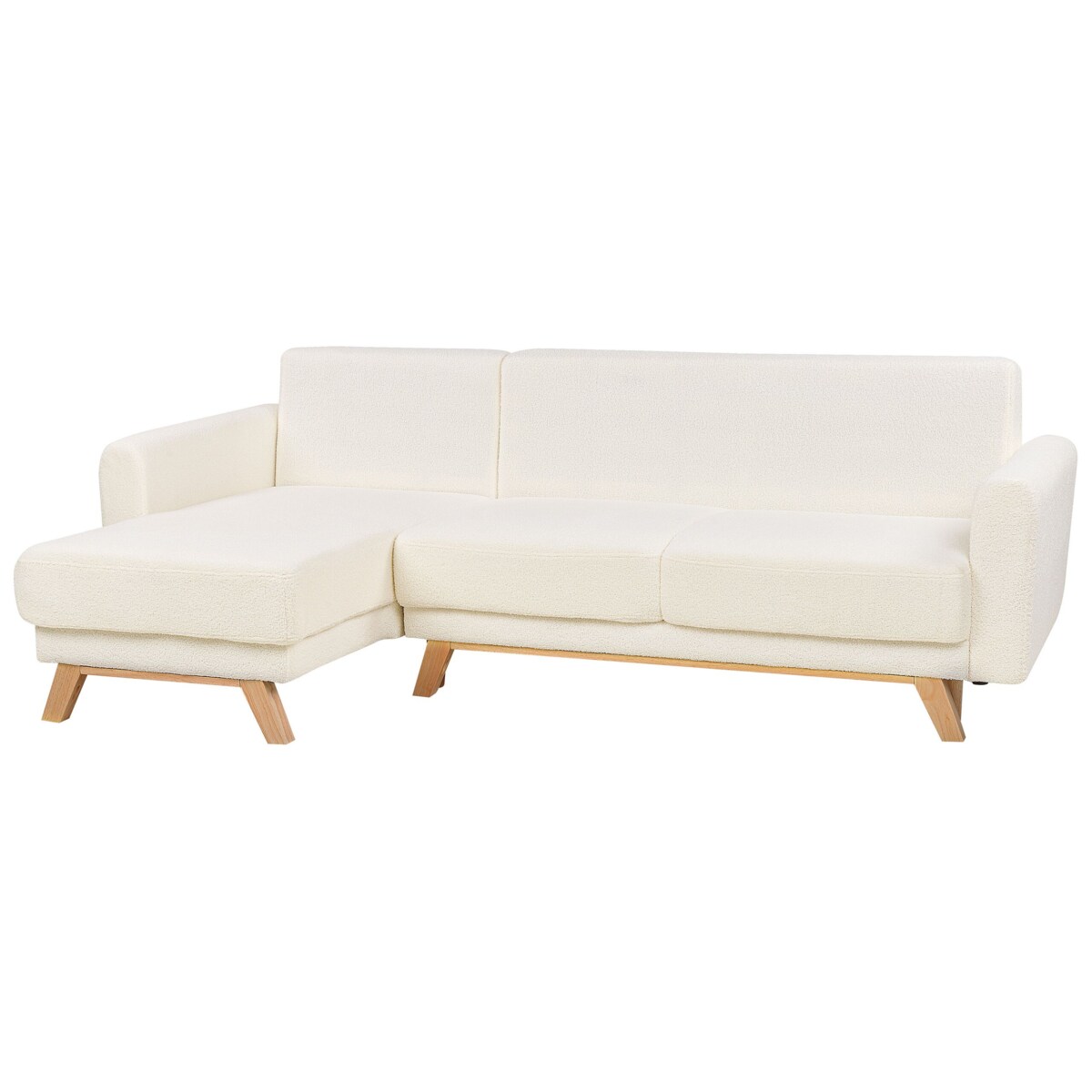 Sofa narożna boucle prawostronna biała SIRO