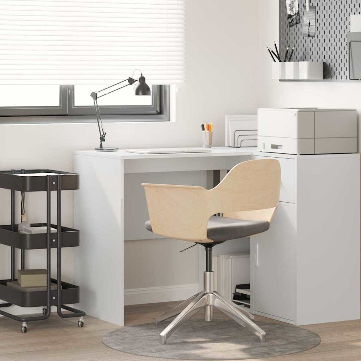 vidaXL Biurko z półką Biały 102 x 50 x 75 cm Materiał drewnopochodny