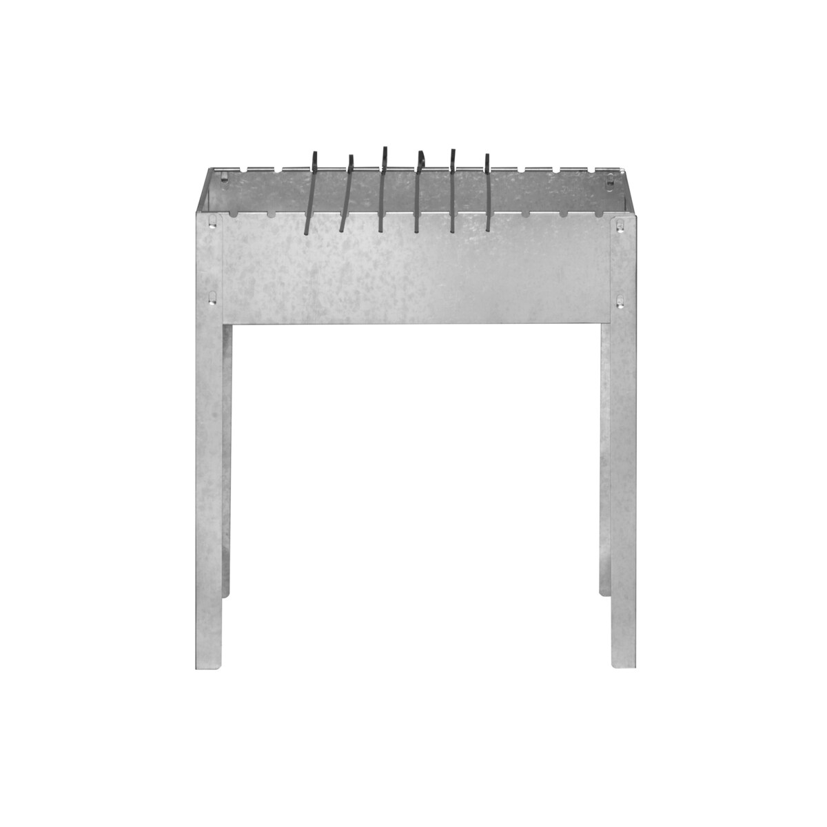 Grill węglowy ze szpikulcami MUSTANG, 50 x 30 cm, kolor srebrny, metal