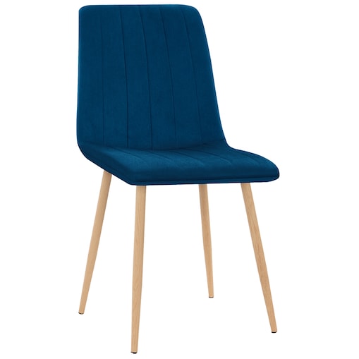 Krzesło tapicerowane do salonu jadalni welurowe pikowane granatowe