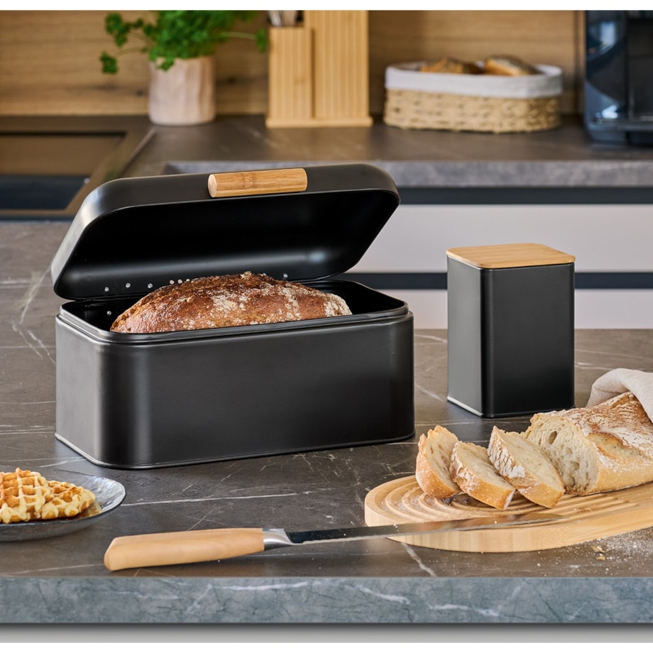 Chlebak metalowy 30,5x20,5x15,2 cm ZEPHIR czarny