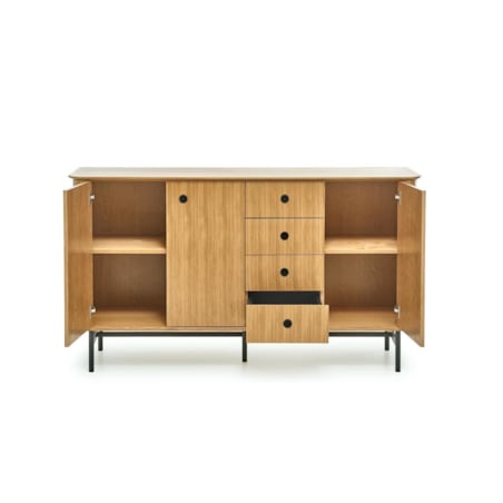 KOMODA Zefir 167/44/93 cm DĄB NATURALNY z MDF stalowe nóżki