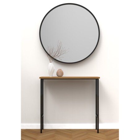 Lustro okrągłe - czarne - 60 cm