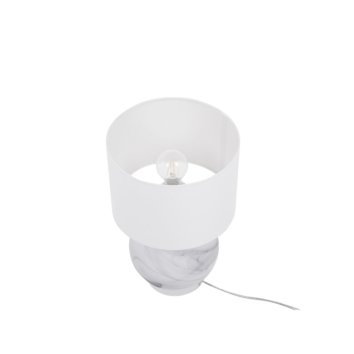 Lampa stołowa szklana biała UELE