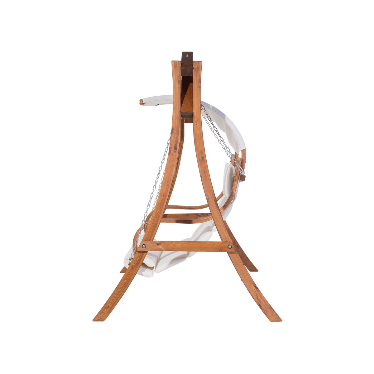 Huśtawka ogrodowa drewniana beżowa APRILIA