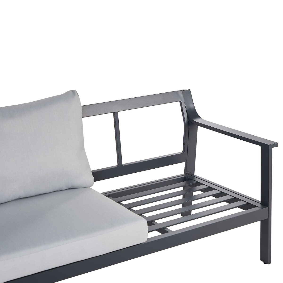 Sofa ogrodowa dla 3 osób KIATO Metal Jasnoszary