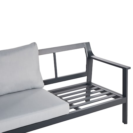 Sofa ogrodowa dla 3 osób KIATO Metal Jasnoszary