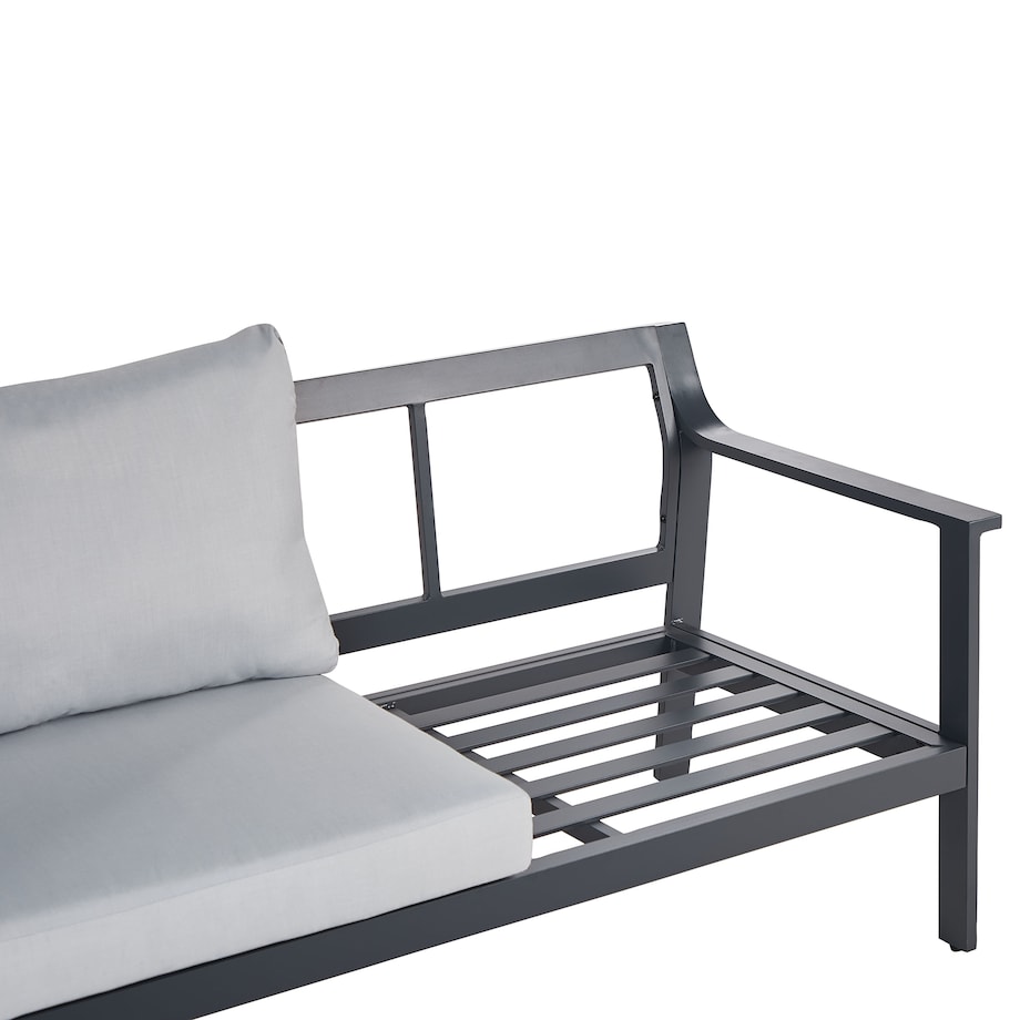 Sofa ogrodowa dla 3 osób KIATO Metal Jasnoszary