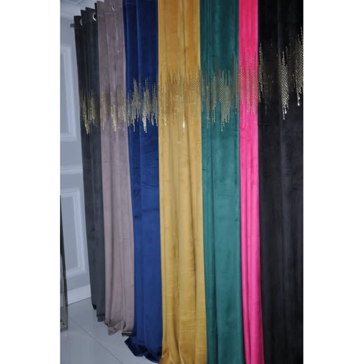 zasłona welurowa ecg gold 140x270 cm szary